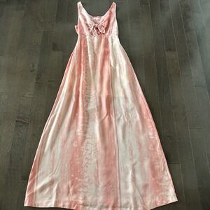 Travis Mathew Womens City To Shore Maxi Dress Tie Front Beachy Travel Coral M